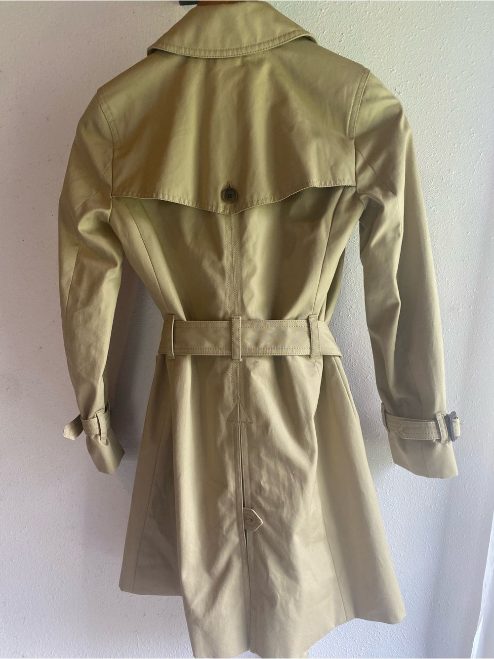 J Crew Classic Beige Trench Coat - Women's Double-Breasted Jacket - Picture 4 of 6